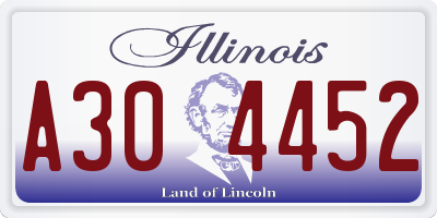 IL license plate A304452