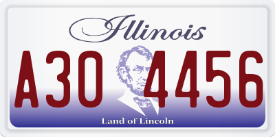 IL license plate A304456