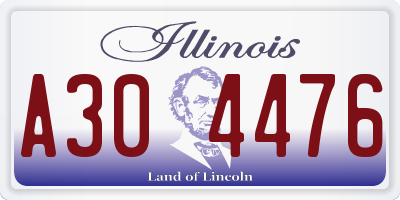 IL license plate A304476