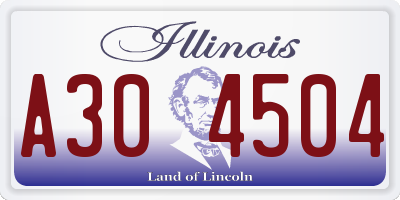 IL license plate A304504