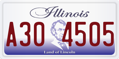 IL license plate A304505