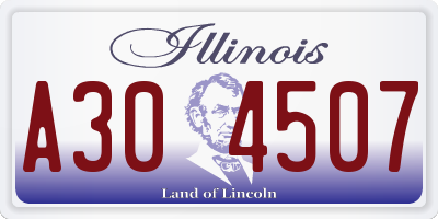 IL license plate A304507