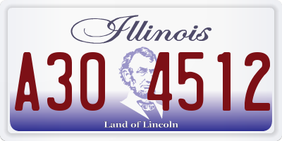 IL license plate A304512