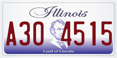 IL license plate A304515