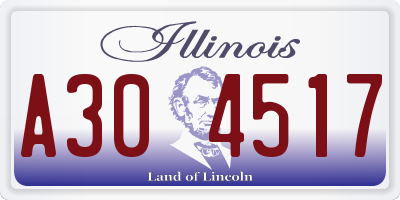 IL license plate A304517