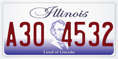 IL license plate A304532
