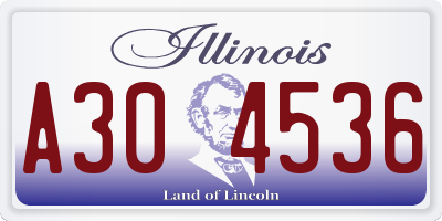 IL license plate A304536