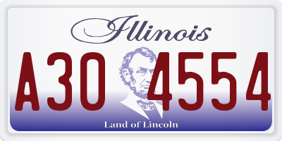 IL license plate A304554