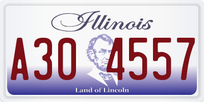 IL license plate A304557