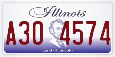 IL license plate A304574