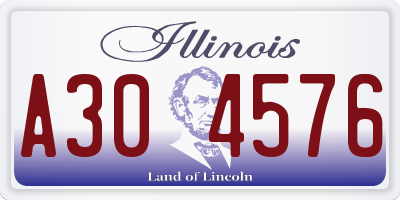 IL license plate A304576