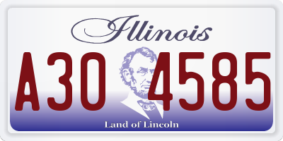 IL license plate A304585
