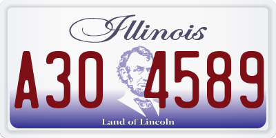 IL license plate A304589