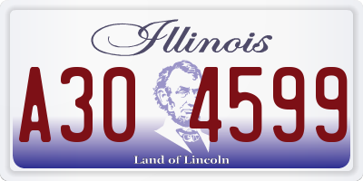 IL license plate A304599
