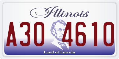 IL license plate A304610