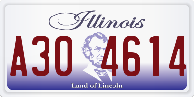 IL license plate A304614