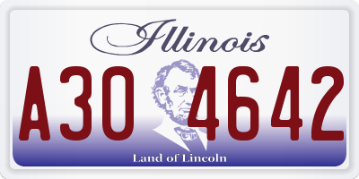 IL license plate A304642