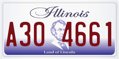 IL license plate A304661