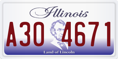 IL license plate A304671