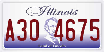 IL license plate A304675