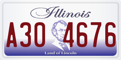IL license plate A304676