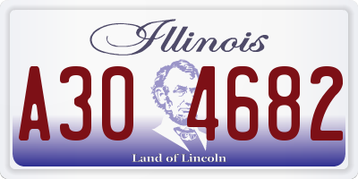 IL license plate A304682