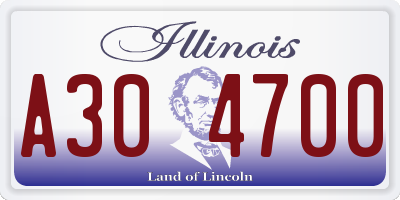 IL license plate A304700