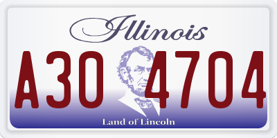 IL license plate A304704