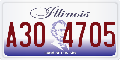 IL license plate A304705