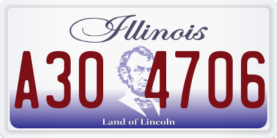 IL license plate A304706