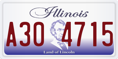 IL license plate A304715