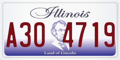 IL license plate A304719