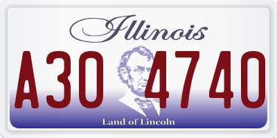 IL license plate A304740