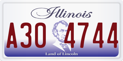 IL license plate A304744