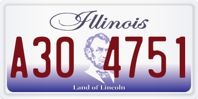 IL license plate A304751