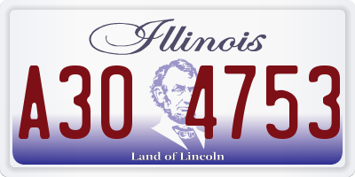 IL license plate A304753