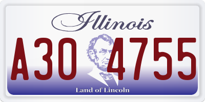 IL license plate A304755