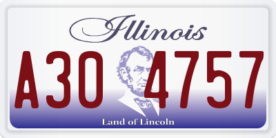 IL license plate A304757