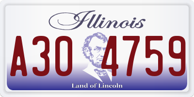 IL license plate A304759