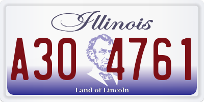 IL license plate A304761