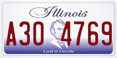 IL license plate A304769