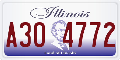 IL license plate A304772
