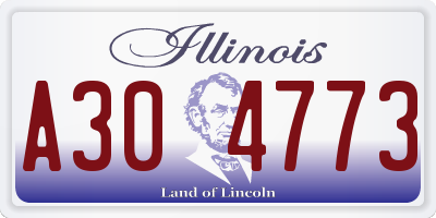 IL license plate A304773