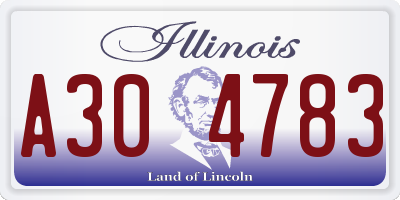 IL license plate A304783