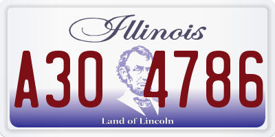 IL license plate A304786