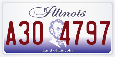 IL license plate A304797