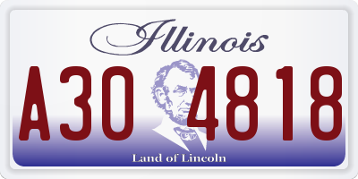 IL license plate A304818