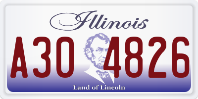 IL license plate A304826