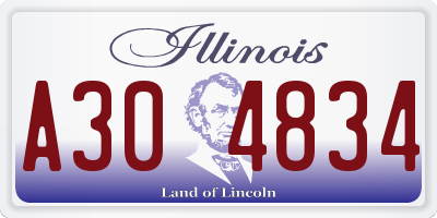 IL license plate A304834
