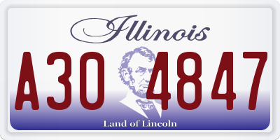 IL license plate A304847